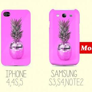 Pink Disco Pineapple Plastic Hard Case - Iphone 5..